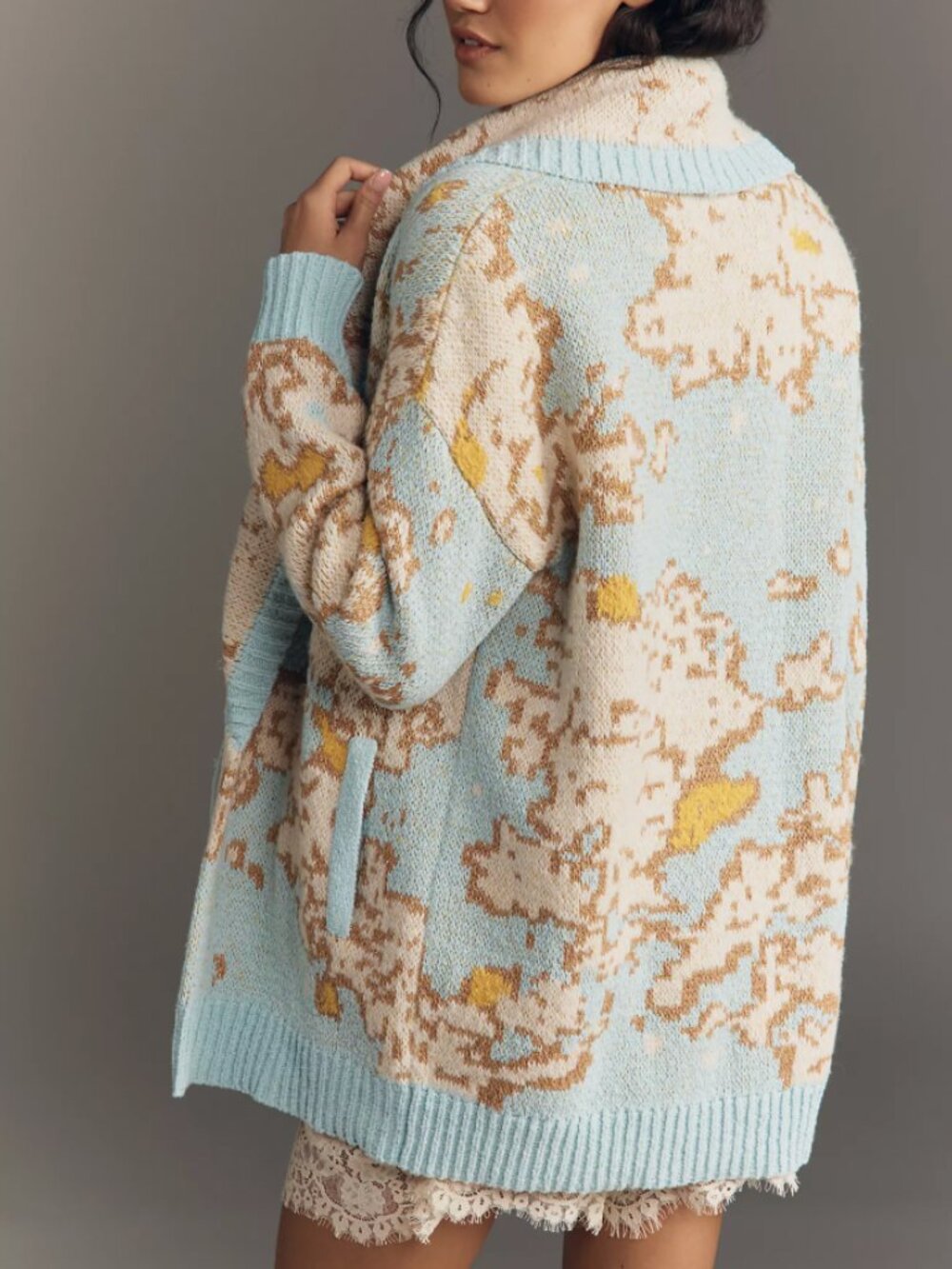 Anthropologie Pilcro Oversized Open-Front Longline Cardigan Sweater XS/S/M - Picture 3 of 5